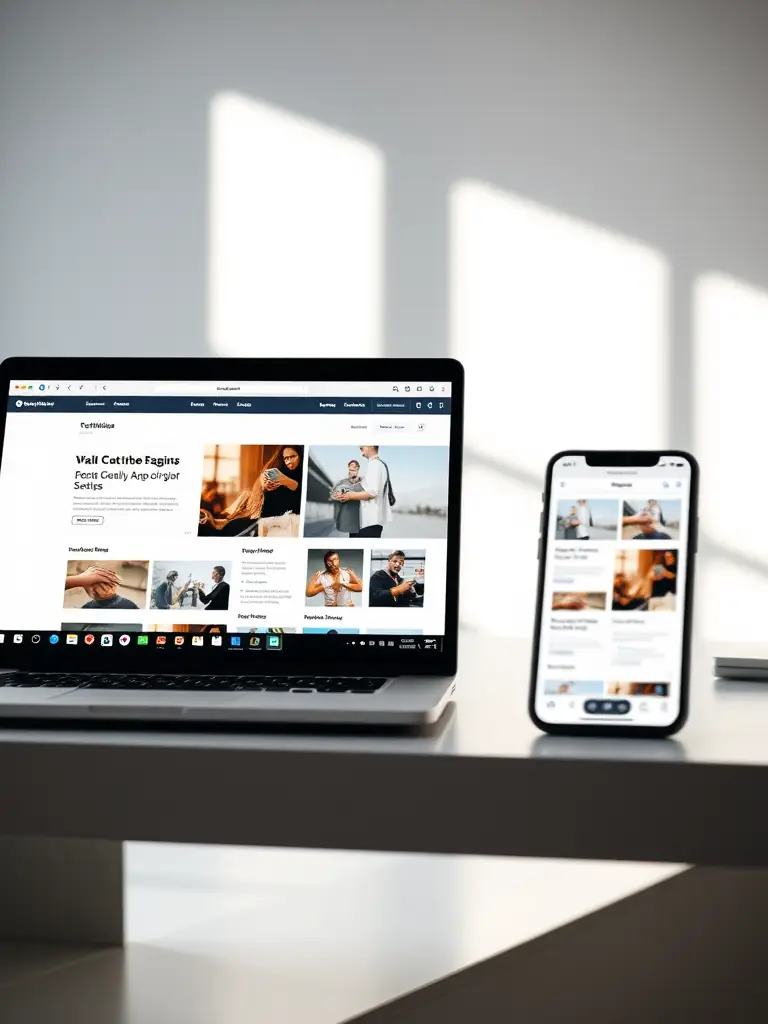 A clean, modern website design showcasing responsive layouts on various devices (desktop, tablet, mobile), emphasizing user experience and visual appeal, for Drivesoft Technologies.